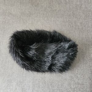 Black Faux Fur Infinity Scarf